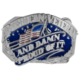 American Veteran  Enameled Belt Buckle